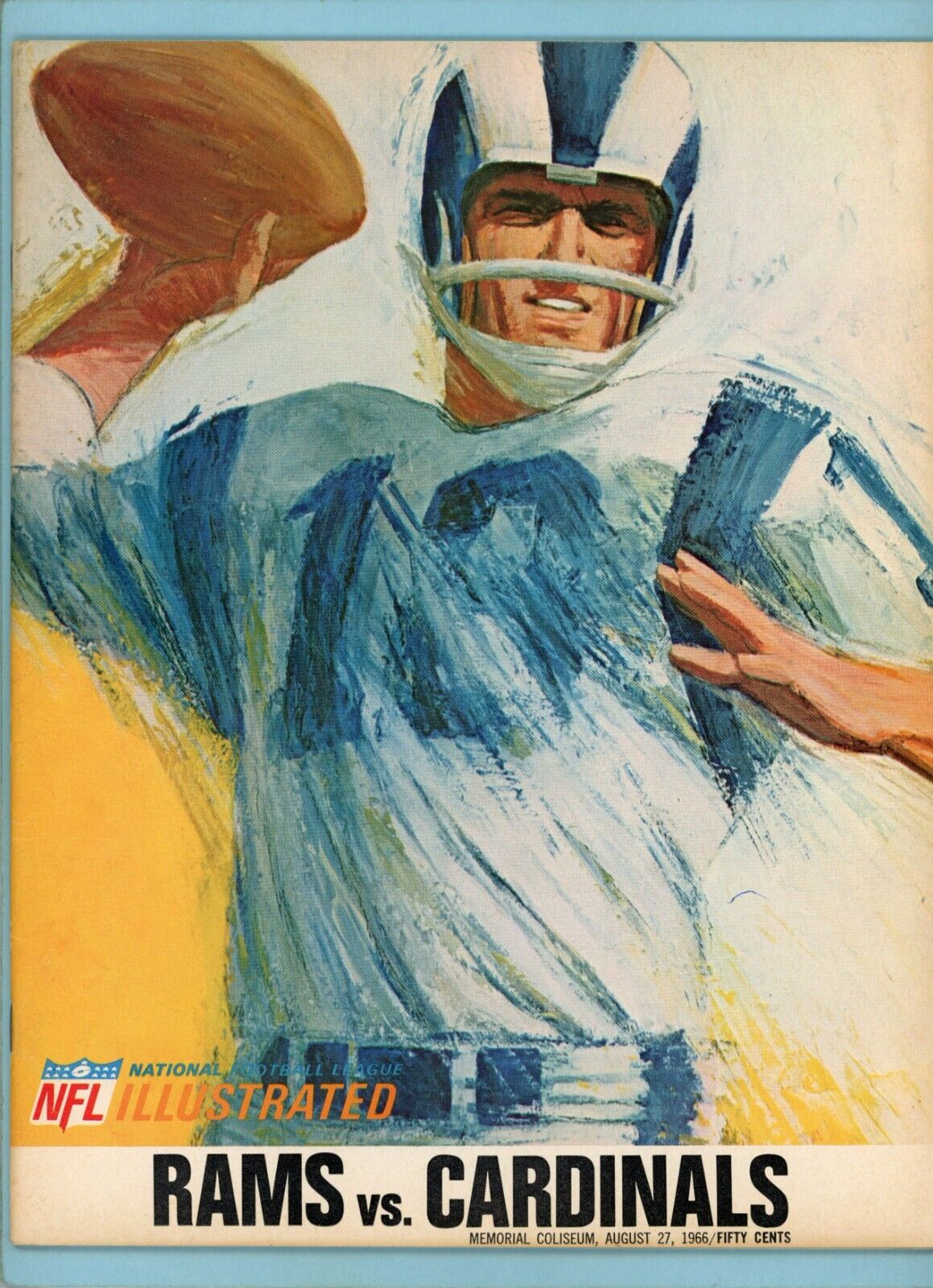 August 27, 1966 NFL Pre Season St. Louis Cardinals vs Los Angeles Rams Program