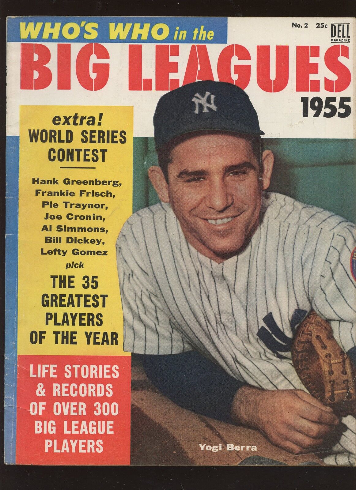 1955 Dell Who's Who in Baseball Complete Magazine With Yogi Berra Front Cover EM