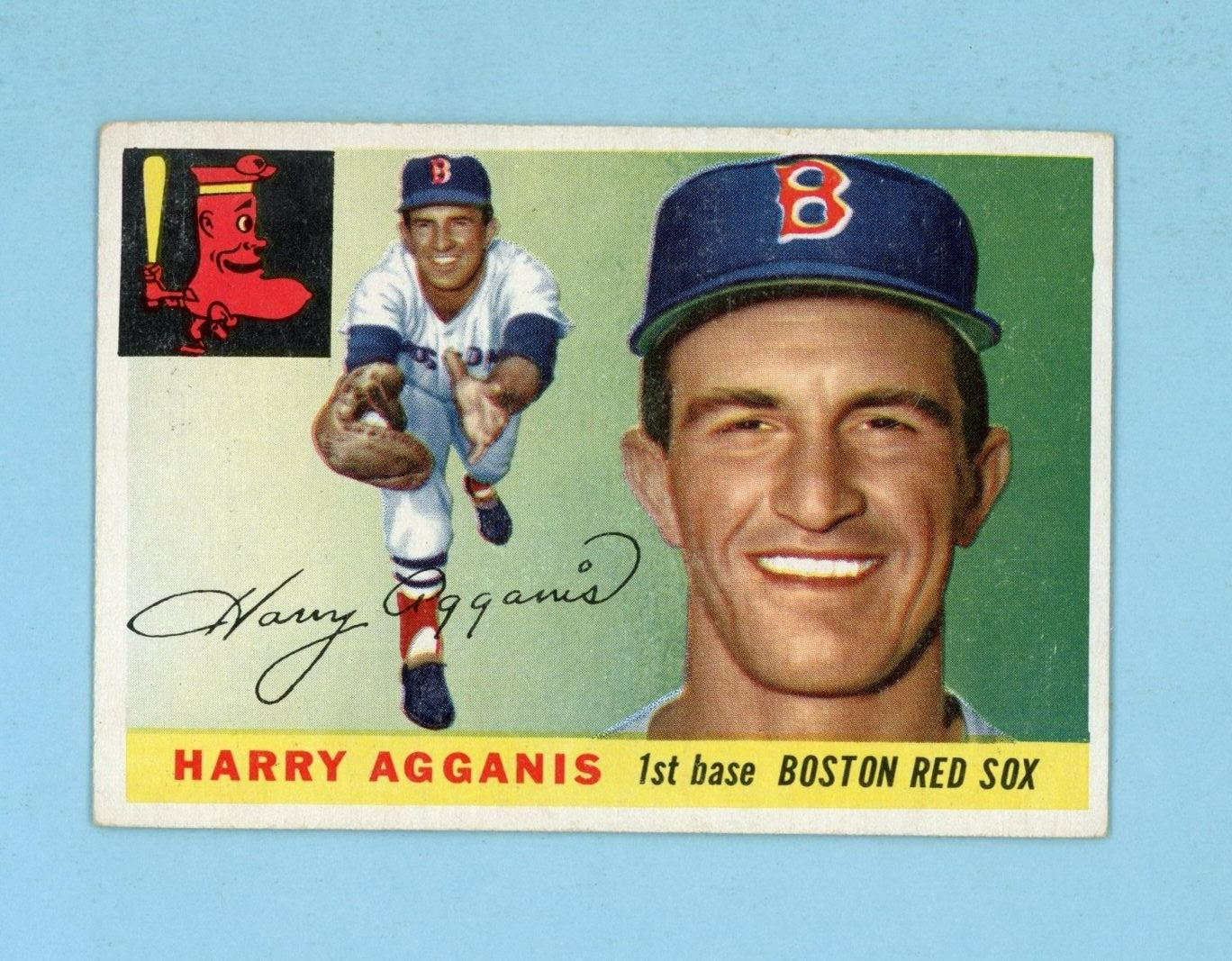 1955 Topps #152 Harry Agganis Boston Red Sox Rookie Baseball Card EX twblc