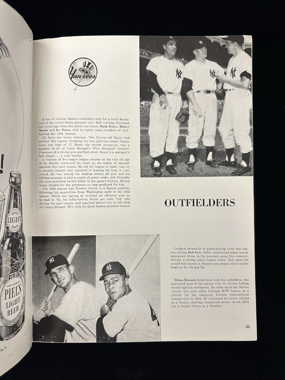 1955 New York Yankees World Series Program vs Brooklyn Dodgers EX unscored