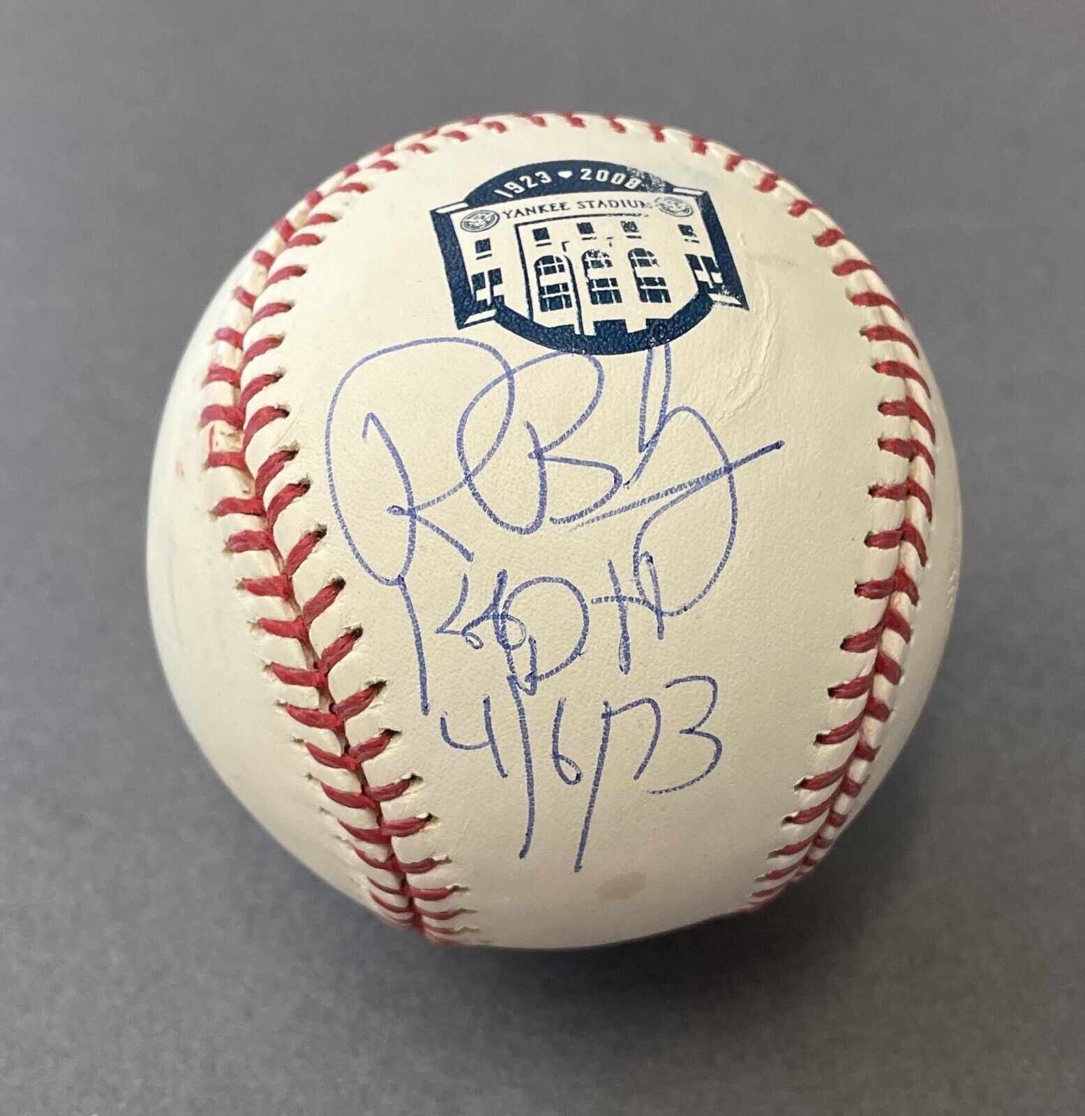 Ron Blomberg Signed 2008 Yankees OMLB Baseball • MLB & Steiner Holograms