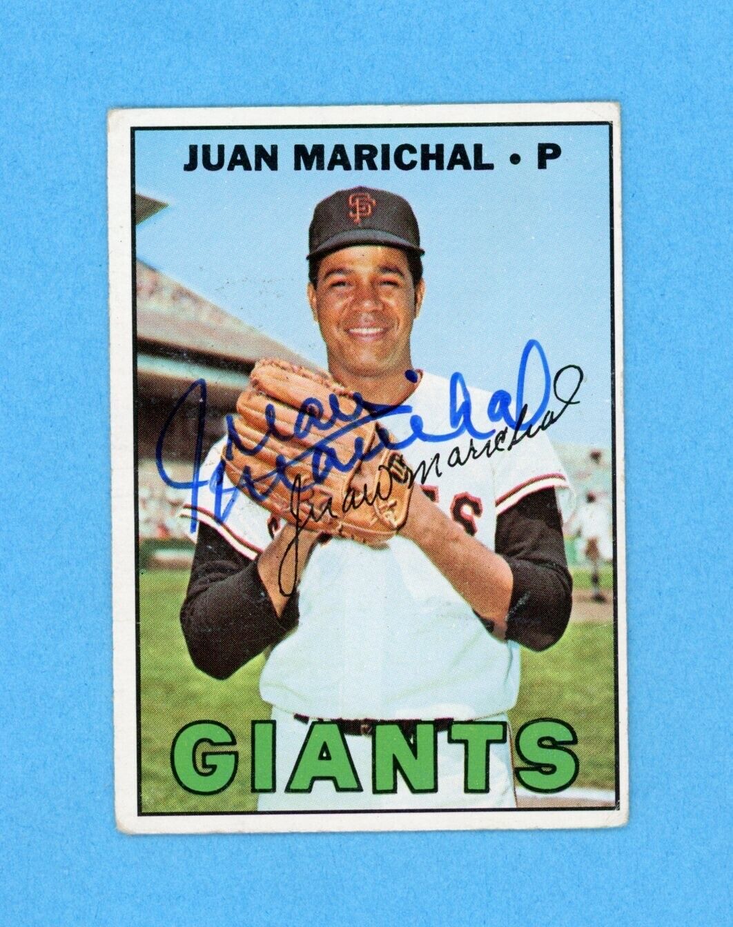 Juan Marichal Signed 1967 Topps Card #500 Auto with B&E Hologram