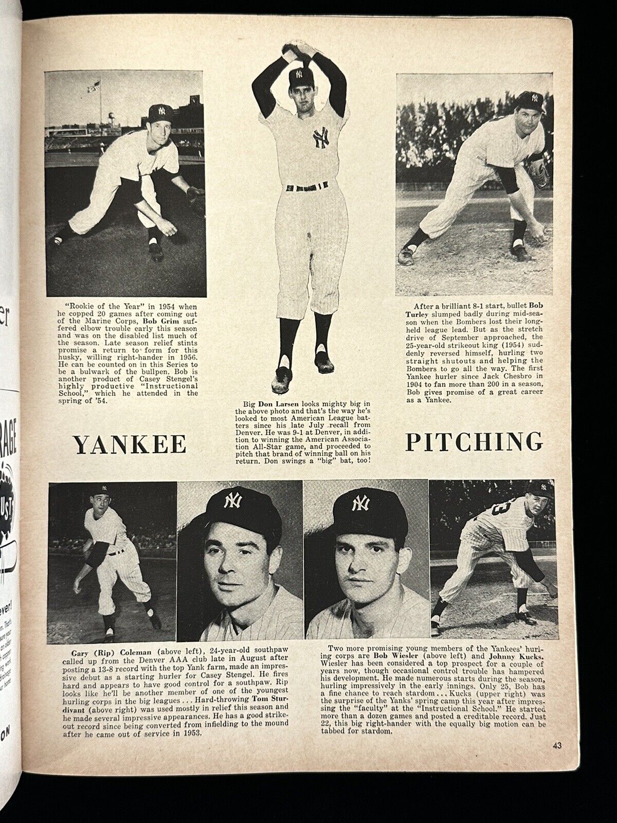 1955 New York Yankees World Series Program vs Brooklyn Dodgers VG-EX unscored