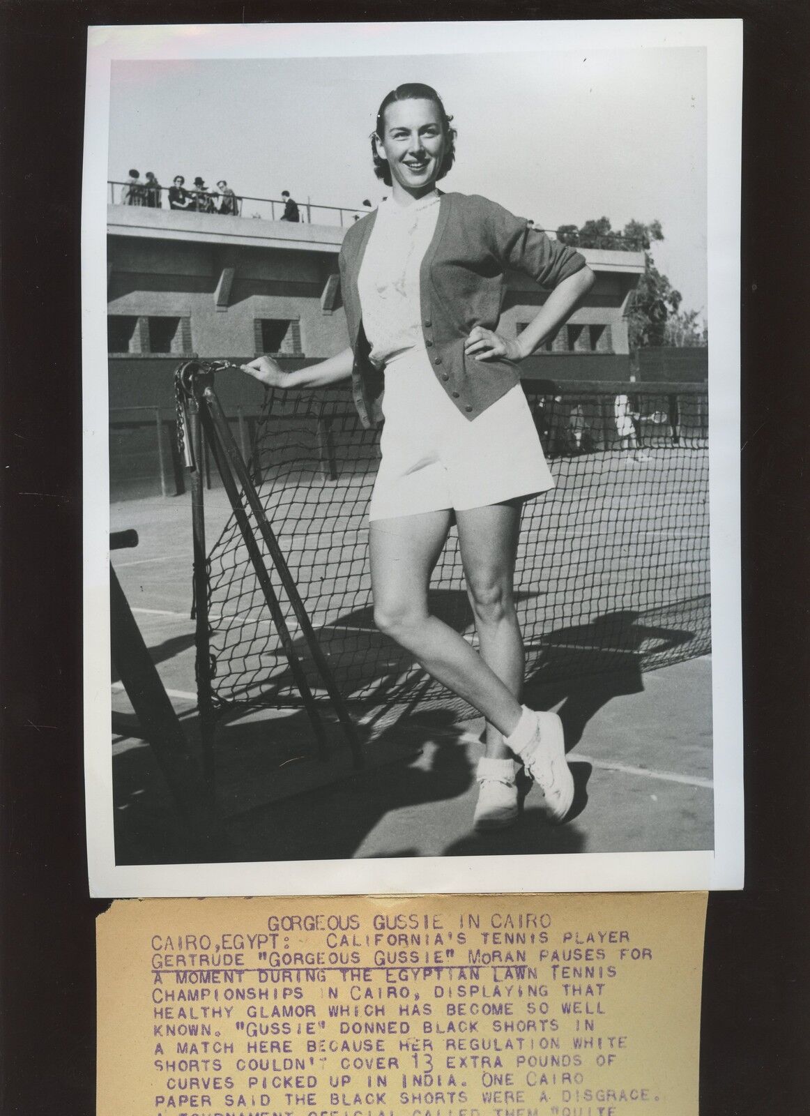 Original March 13 1950 Gertrude Gussie Moran Tennis Wire Photo