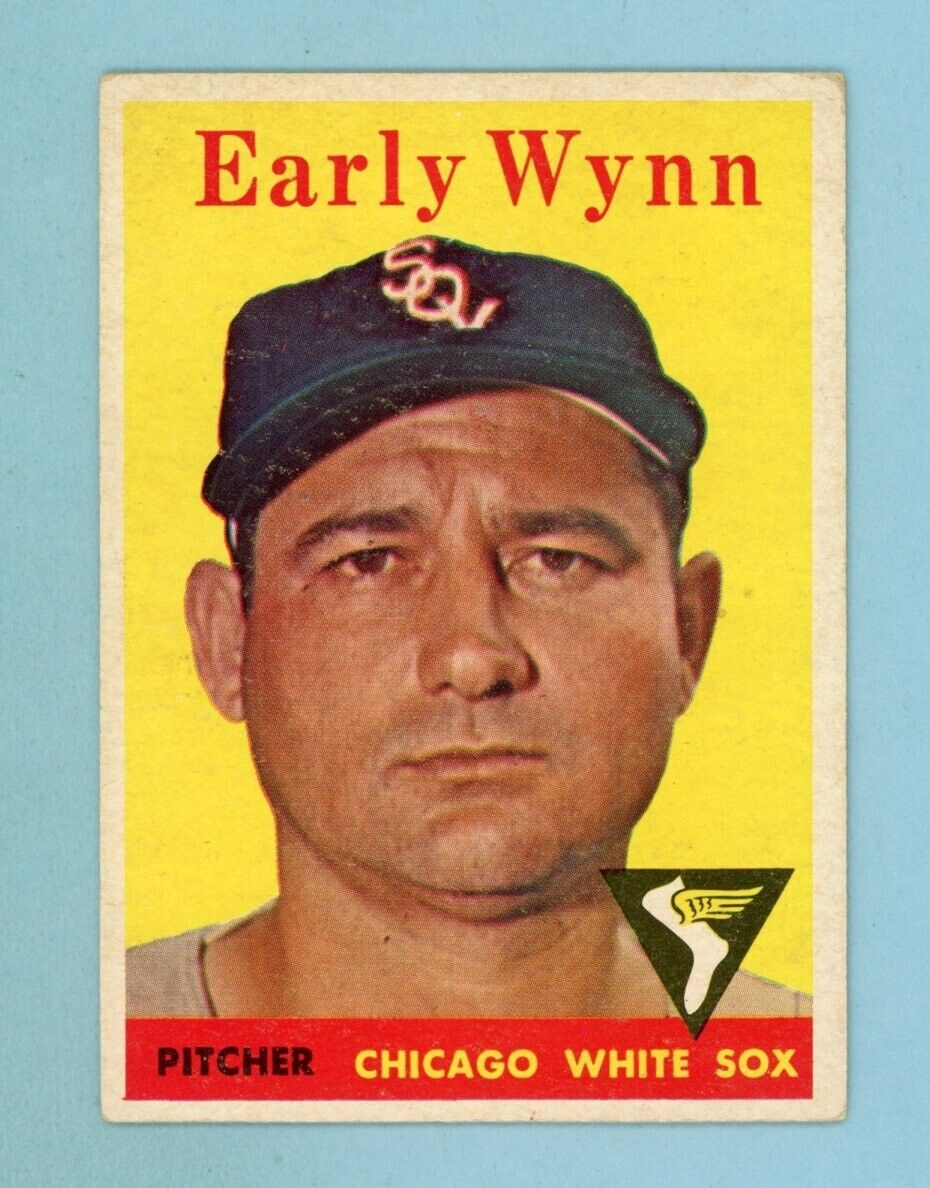 1958 Topps #100 Early Wynn Chicago White Sox Yellow Team Baseball Card V/E - EX