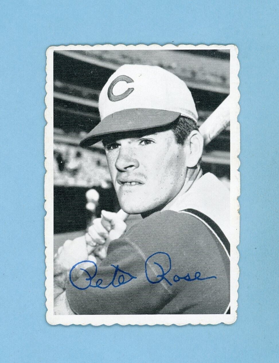 1969 Topps Deckle Edge #21 Pete Rose Cincinnati Reds Baseball Card EX lwat