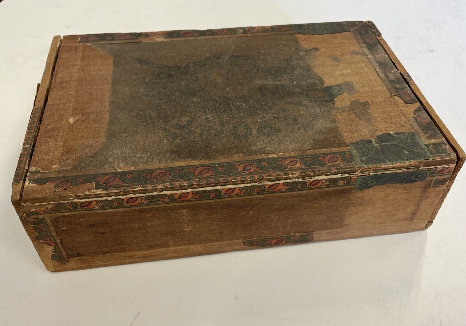 1890s "Sport Cigars" Wooden Box • approx. 8x6x2 • Intact & Empty