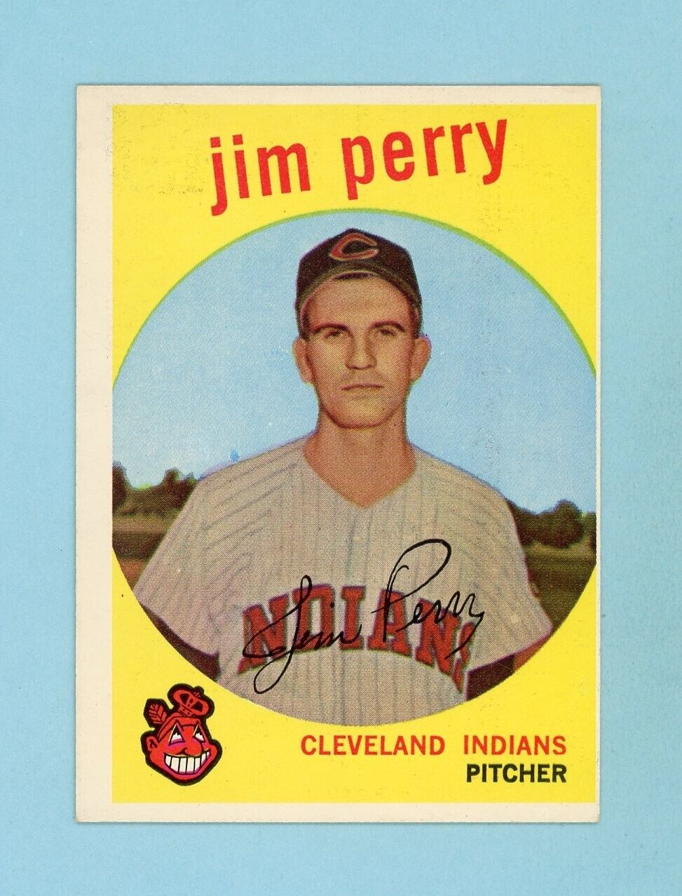 1959 Topps #542 Jim Perry Cleveland Indians Rookie Baseball Card NM o/c