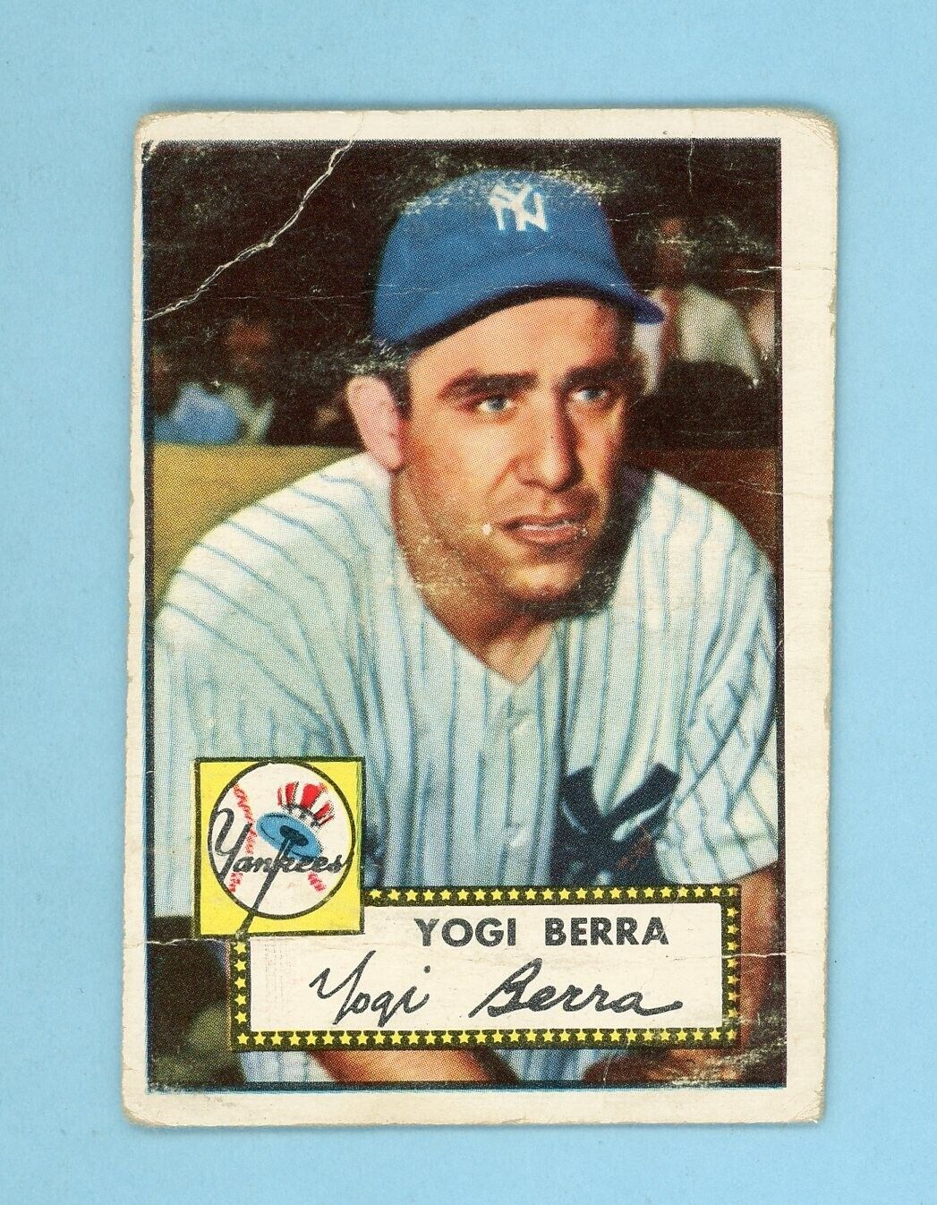 1952 Topps #191 Yogi Berra New York Yankees Baseball Card Low Grade