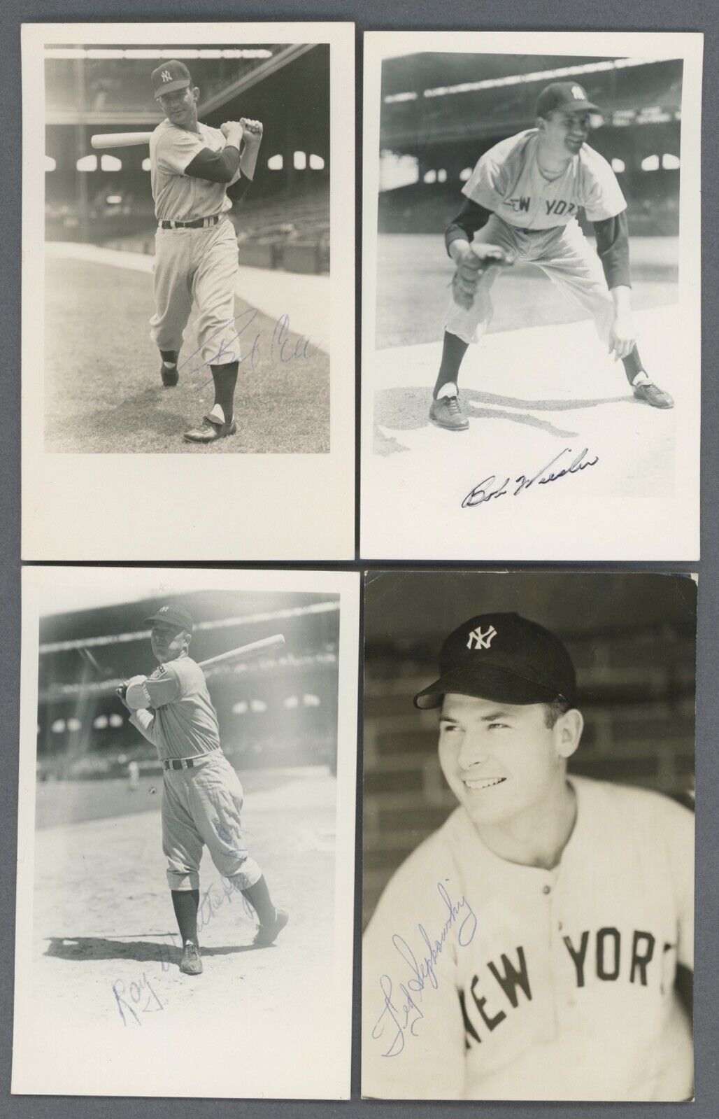 Lot of 27 NY Yankees Signed Rowe Postcards • only 1 dupe • with B&E Holograms