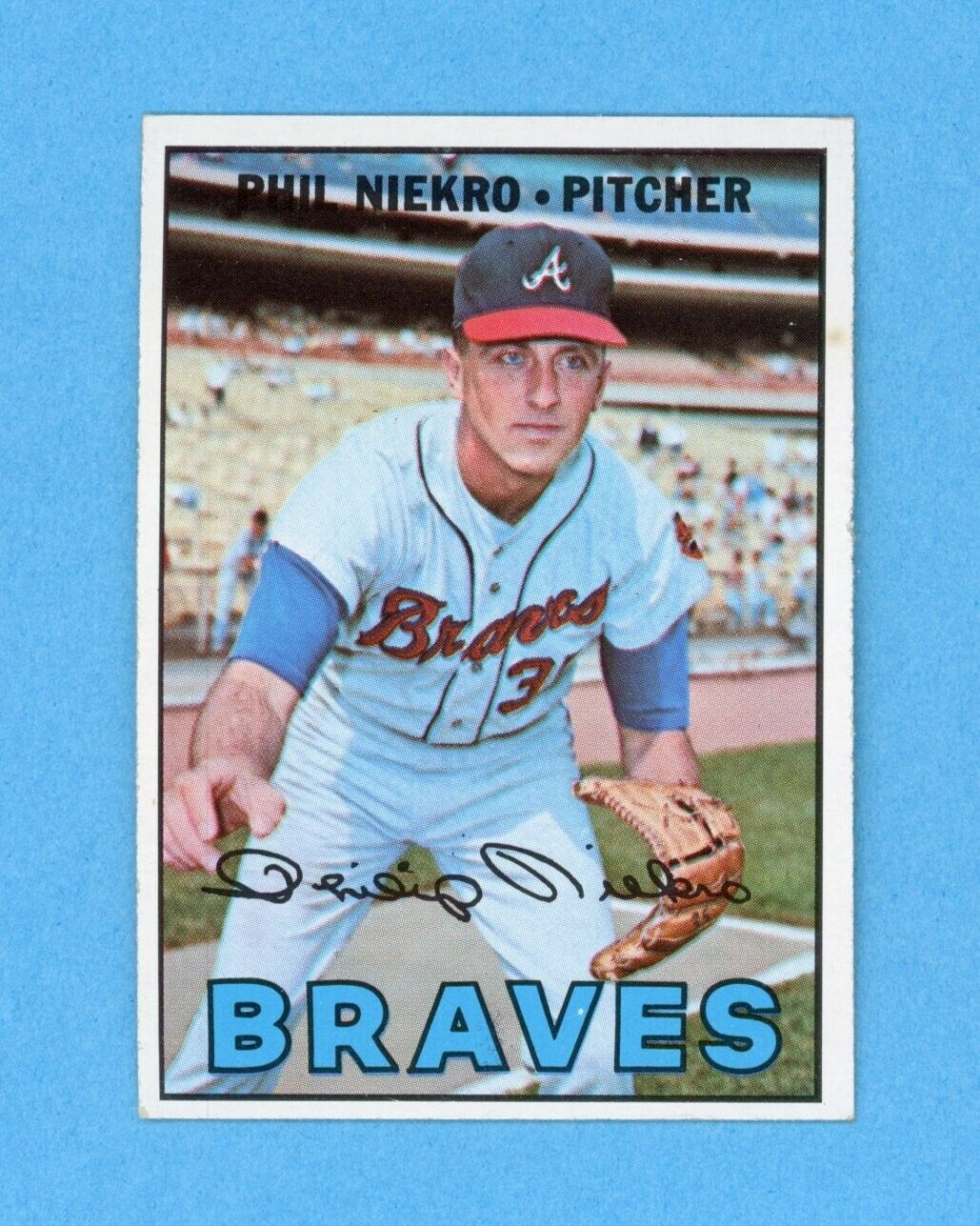 1967 Topps #456 Phil Niekro Atlanta Braves Baseball Card EX+ - EX++