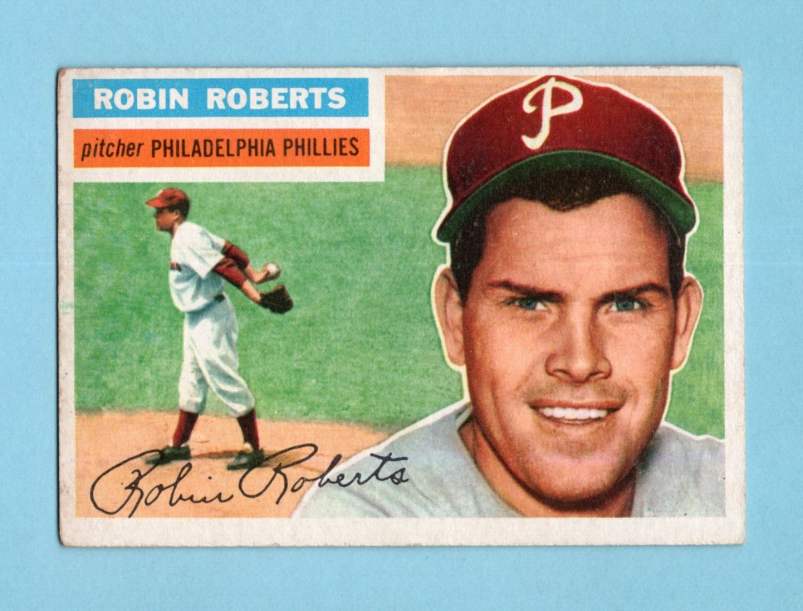 1956 Topps #180 Robin Roberts Philadelphia Phillies Baseball Card Vg/Ex