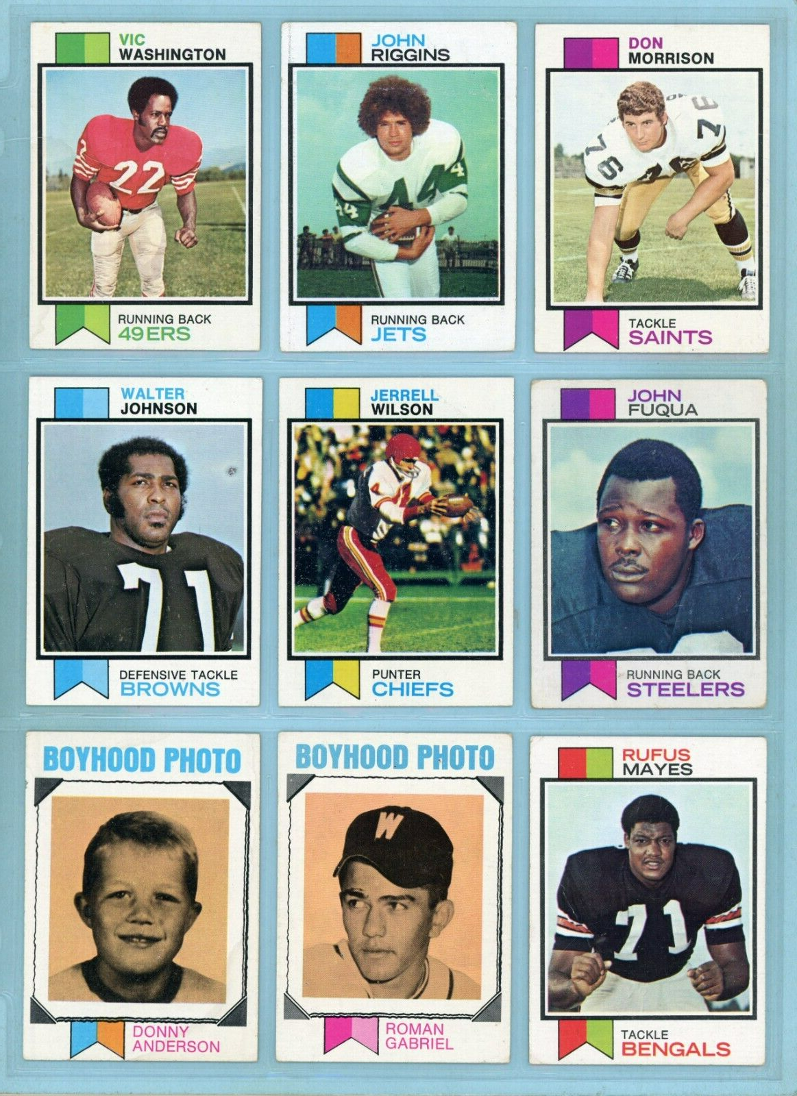 1973 Topps Starter Set Lot of 140 Different Football Cards Low Grade