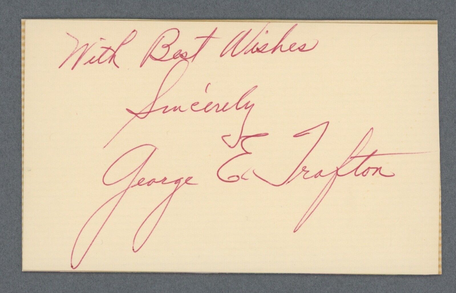 George Trafton • Chicago Bears • NFL Hall of Fame • Signed Index w B&E Hologram