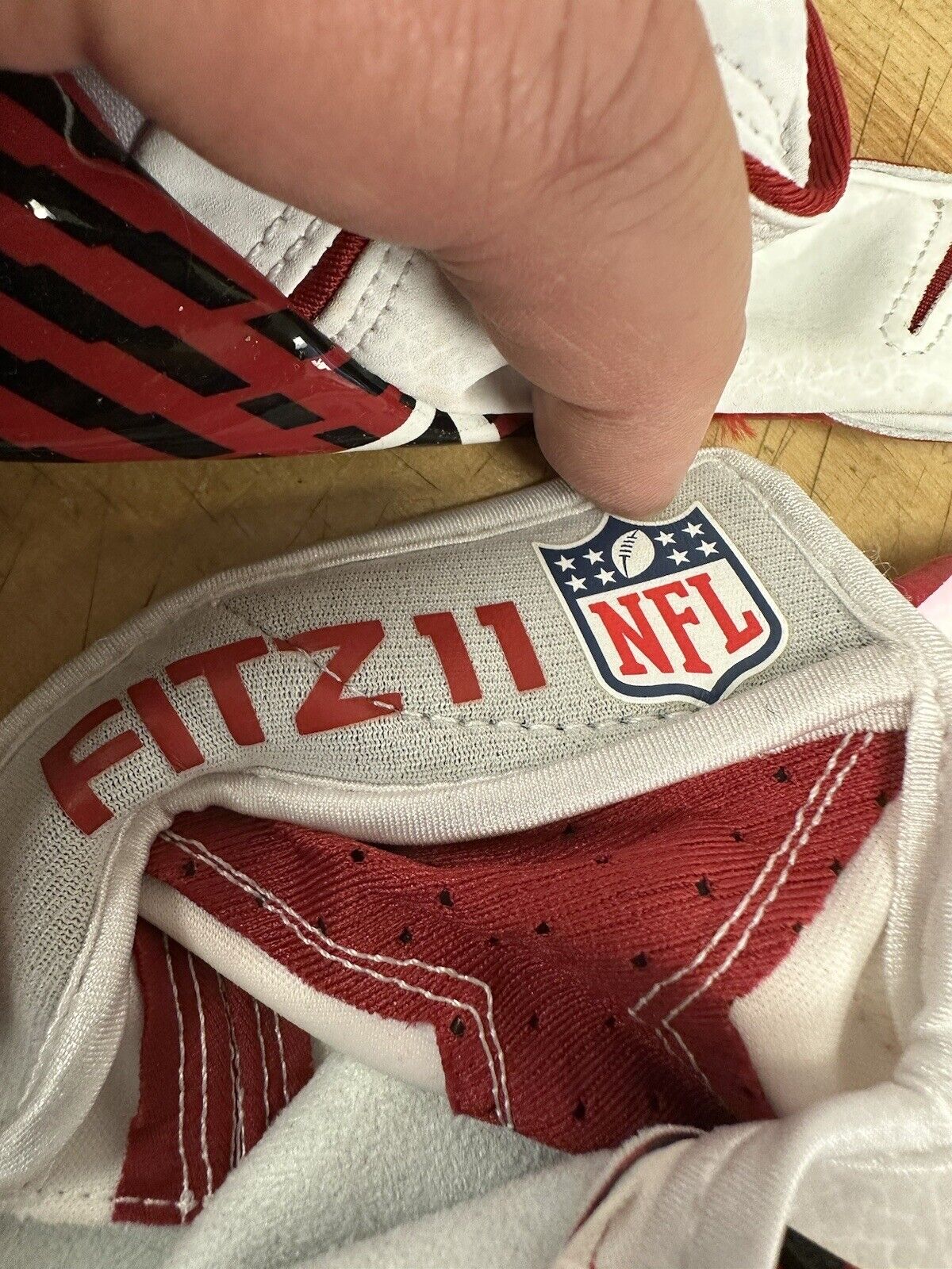 c. 2016 Larry Fitzgerald Arizona Cardinals NFL Game Used Nike Football Gloves