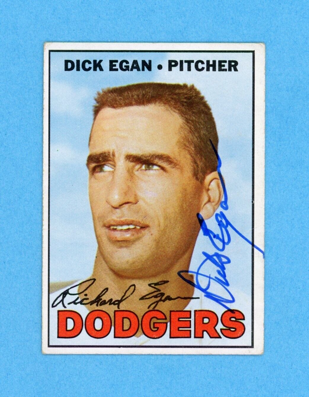 Dick Egan Signed 1967 Topps Hi# Card #539 Auto with B&E Hologram