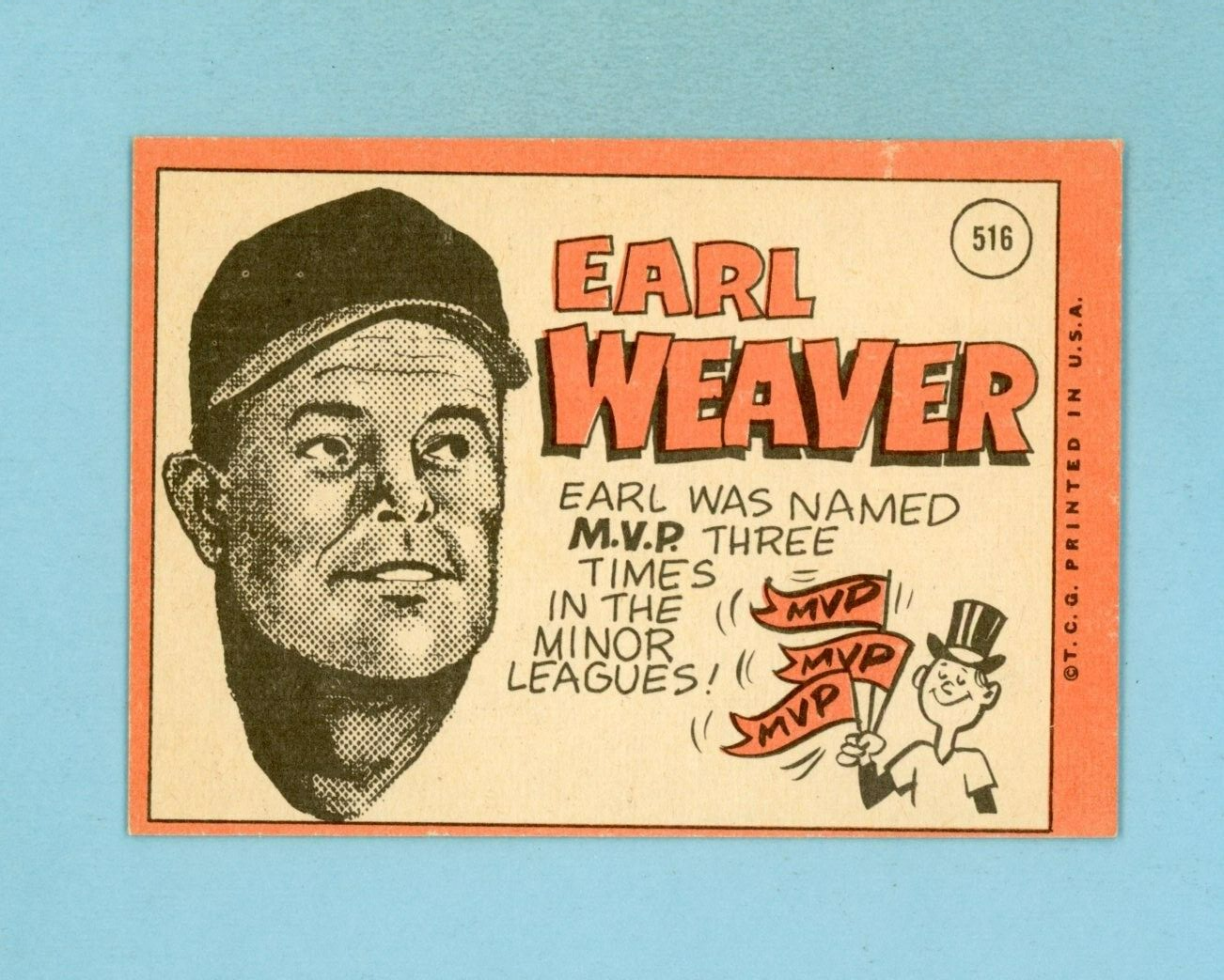 1969 Topps #516 Earl Weaver Baltimore Orioles Rookie Baseball Card EX+-Ex/Mt