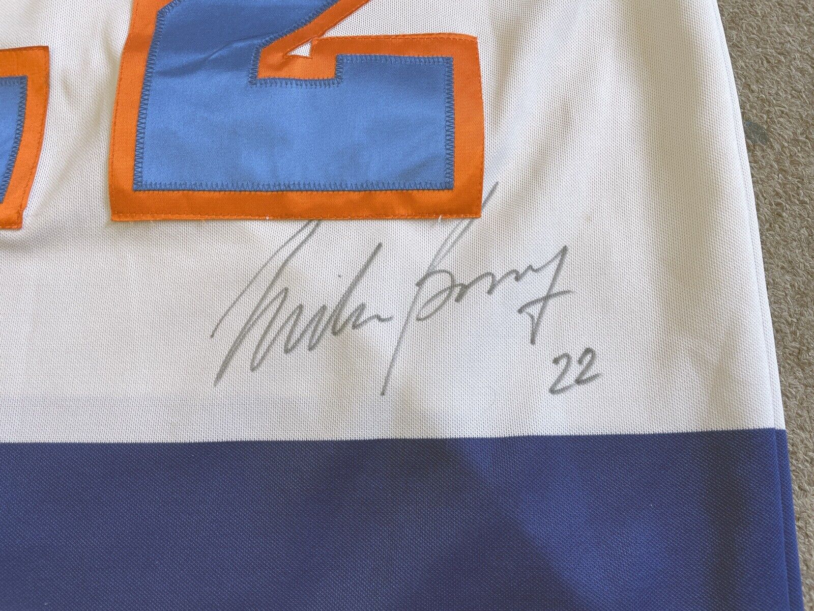 Mike Bossy Signed New York Islanders Sewn On Replica Jersey Auto with B&E Hologr