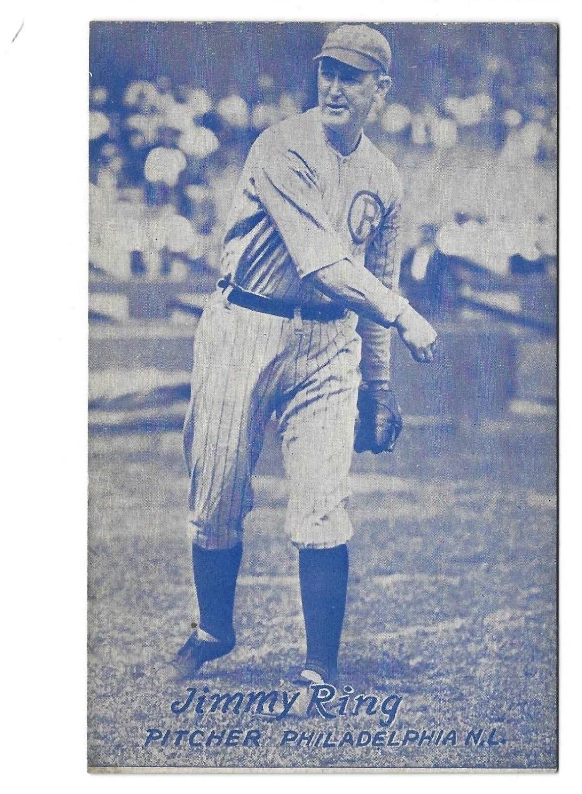 1925-31 Exhibit (postcard back, blue tint) Jimmy Ring Philadelphia Phillies  