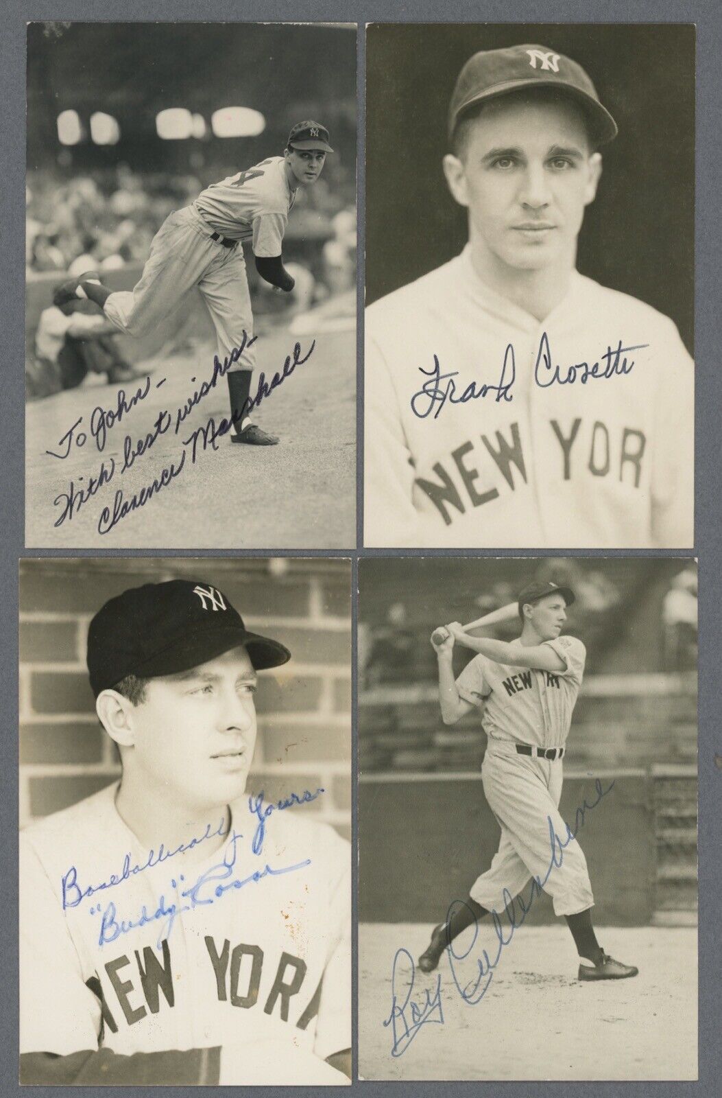 Lot of 27 NY Yankees Signed Rowe Postcards • only 1 dupe • with B&E Holograms