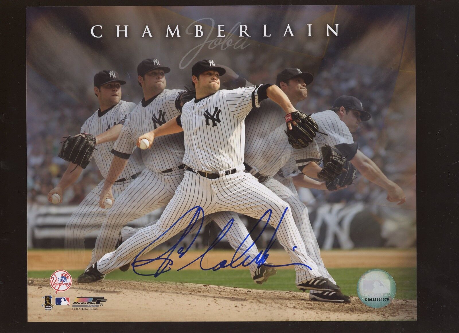 Joba Chamberlain New York Yankees Autographed Photo Hologram