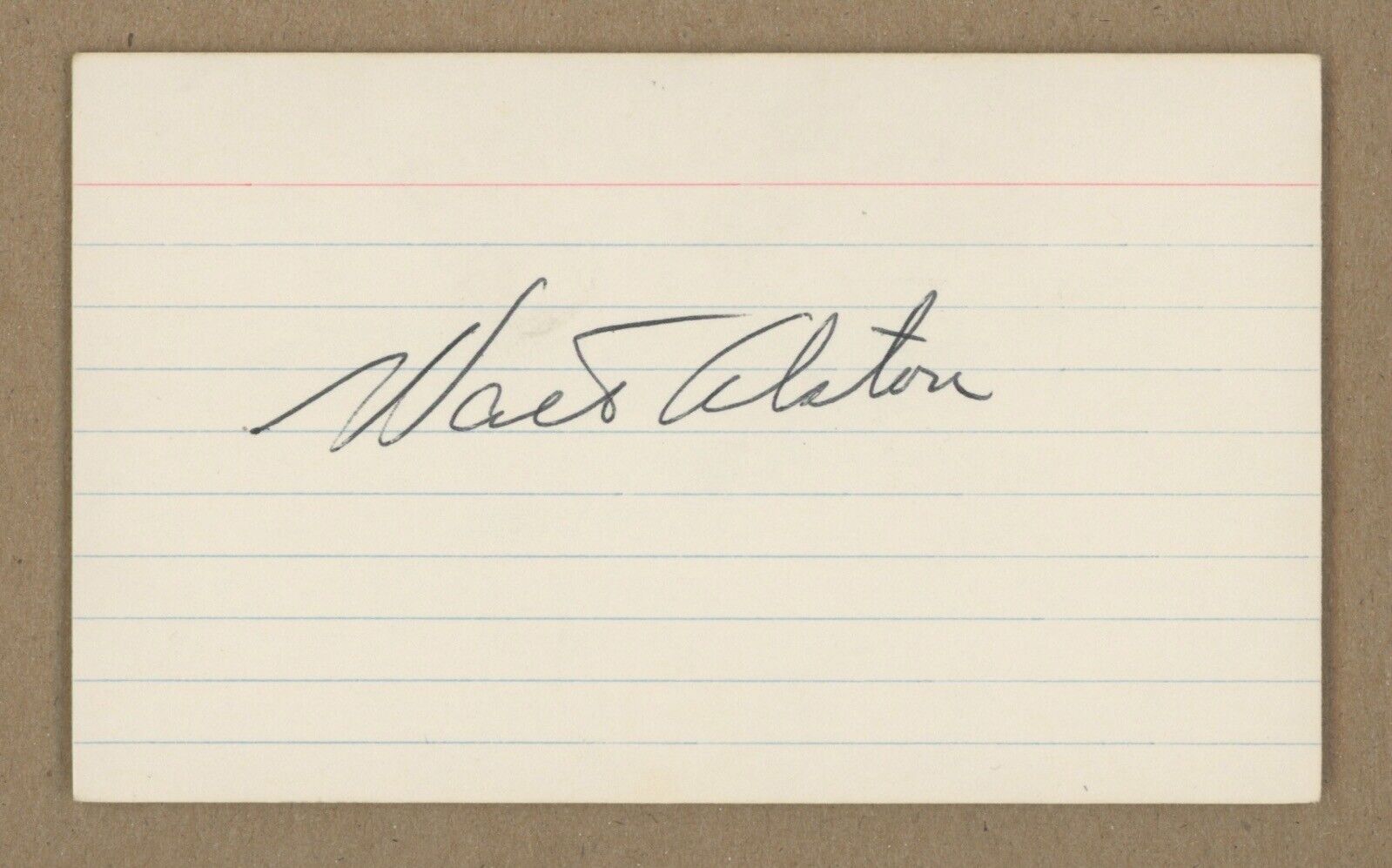 Walt Alston Signed Index Card Auto with B&E Hologram •• 2