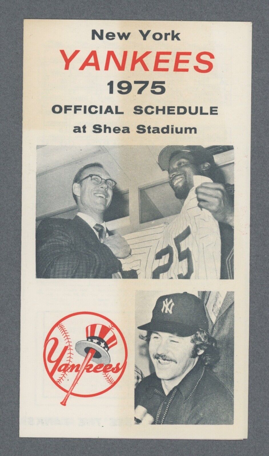 1975 New York Yankees Pocket Schedule 3"x5.5"