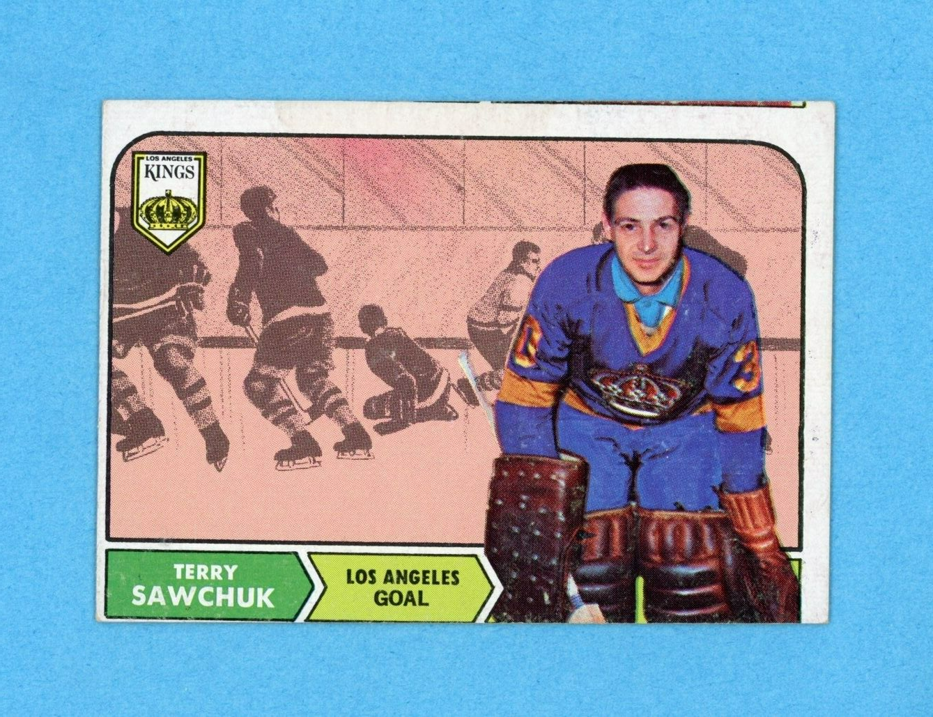 1968-69 Topps #34 Terry Sawchuk Los Angeles Kings Hockey Card EX+ - Ex/Mt o/c