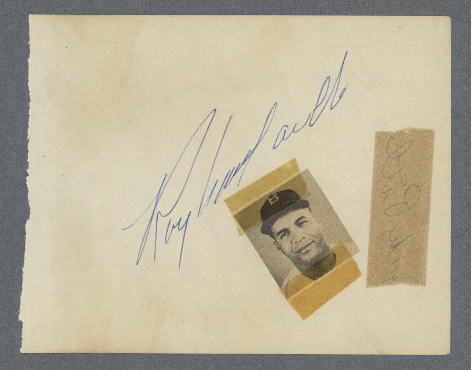 Roy Campanella Signed Notepaper with B&E Hologram