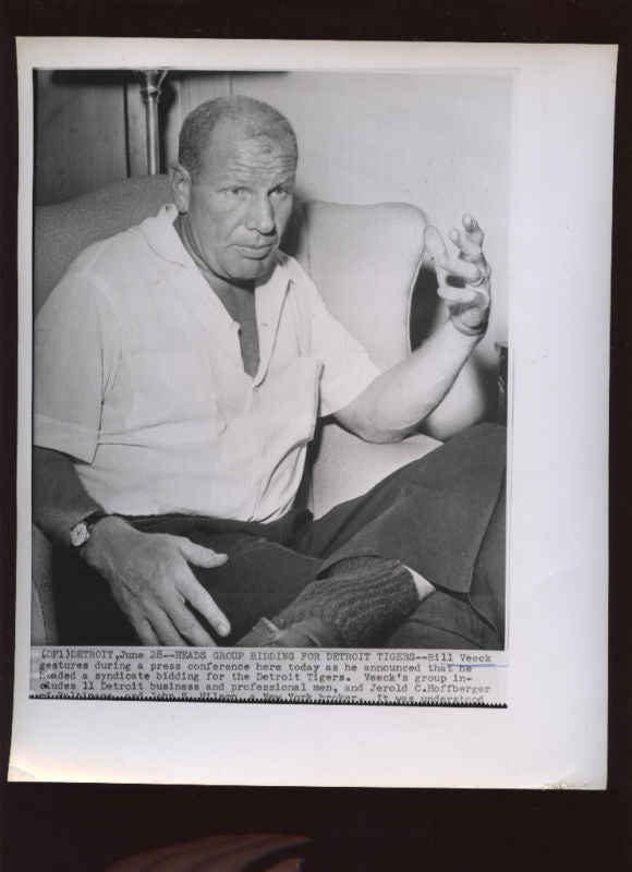 Origin Bill Veeck Bidding For Detroit Tigers Wire Photo