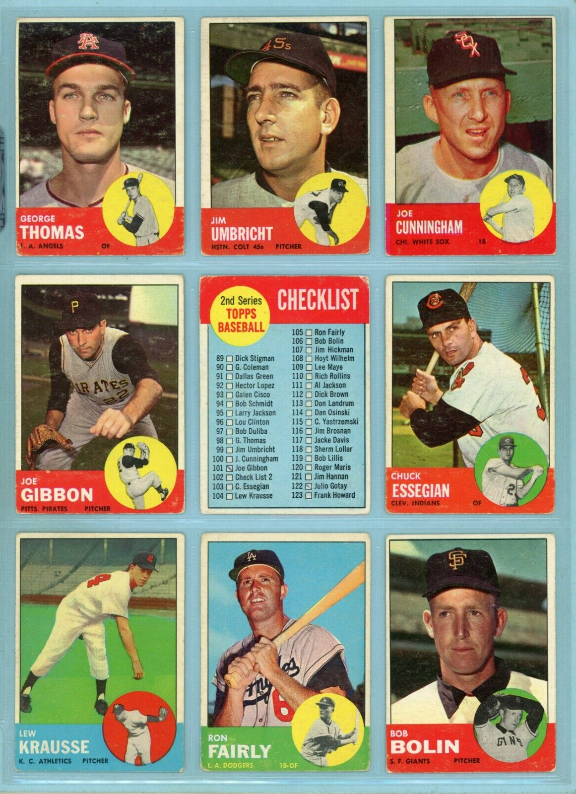 1963 Topps Starter Set Lot of 395 Different Baseball Cards Vg - Vg+