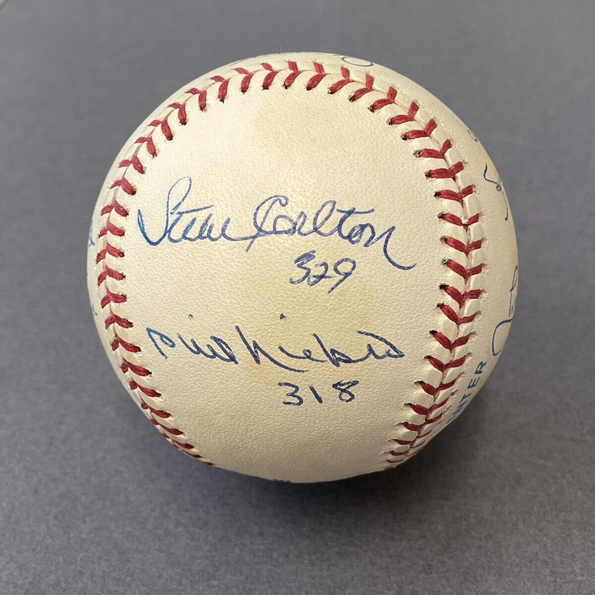 300 Game Winners Baseball Signed by 9 HOFers OAL BB Autos PSA Seaver, Ryan, etc.