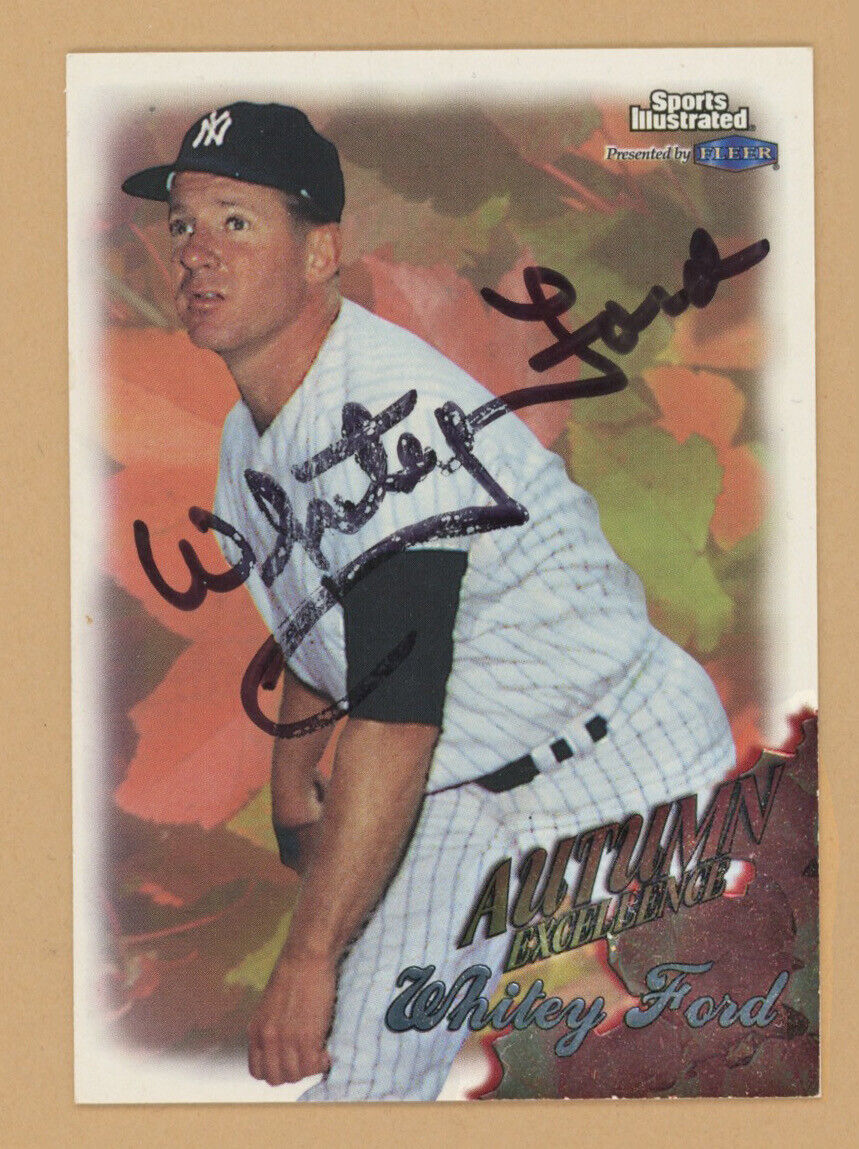 Whitey Ford Signed 1998 Fleer Sports Illustrated Card #5of10 AE Auto w B&E Holo