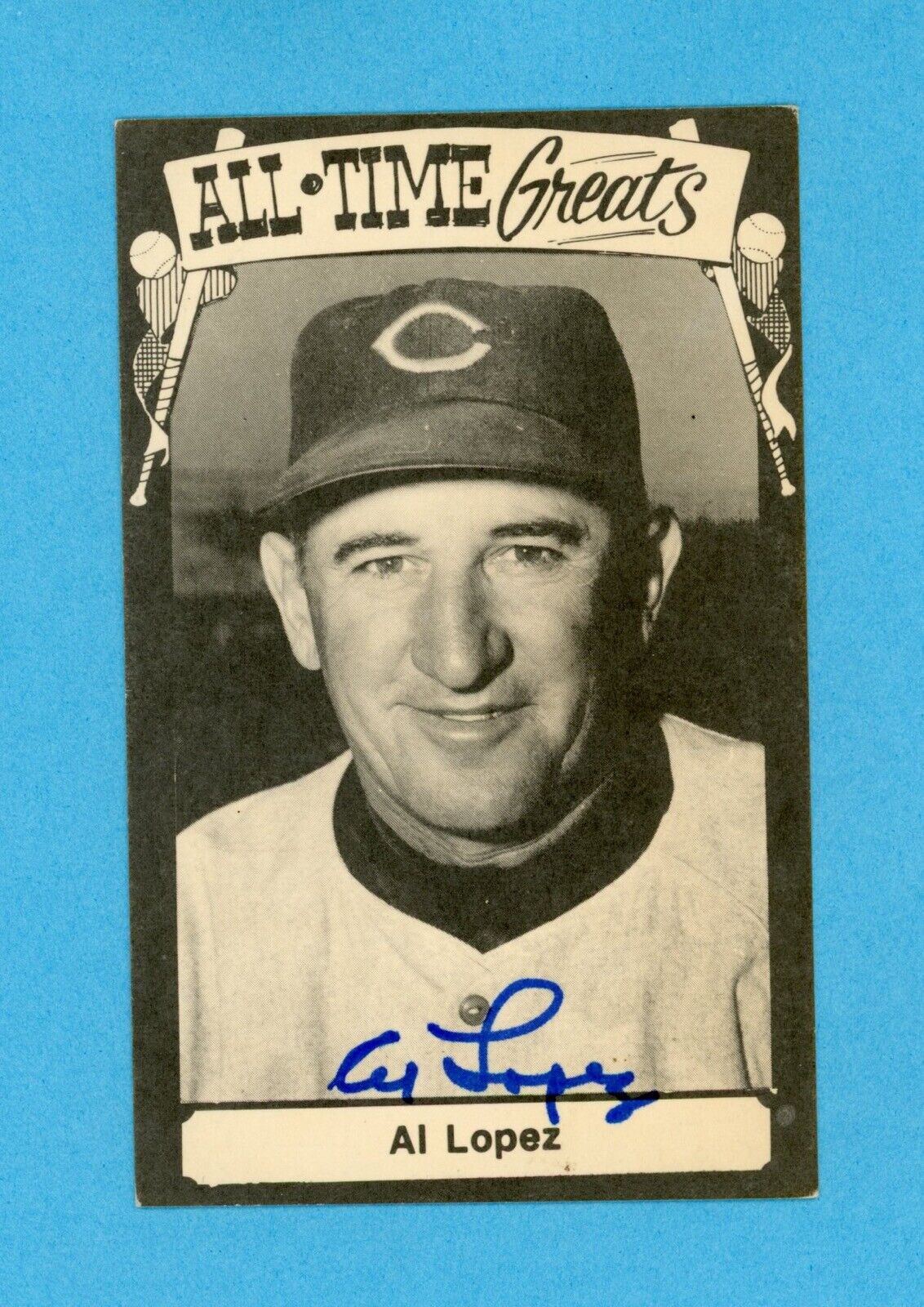 Al Lopez Signed All-Time Greats Postcard • Auto w B&E Hologram