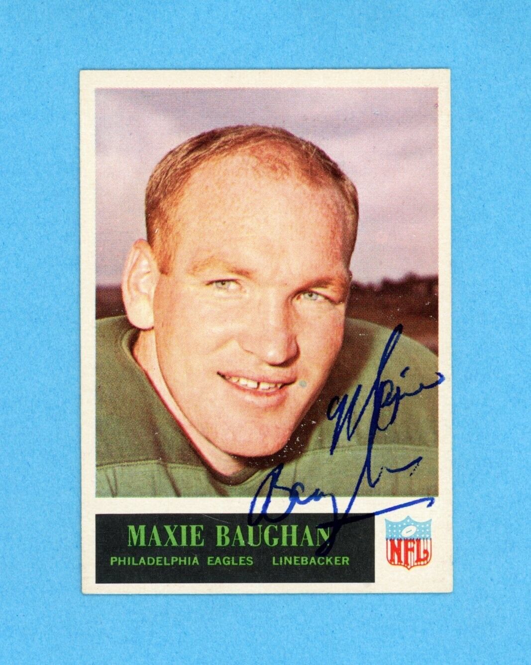 1965 Maxie Baughan Signed Philadelphia Card #129 •• Auto with B&E Hologram