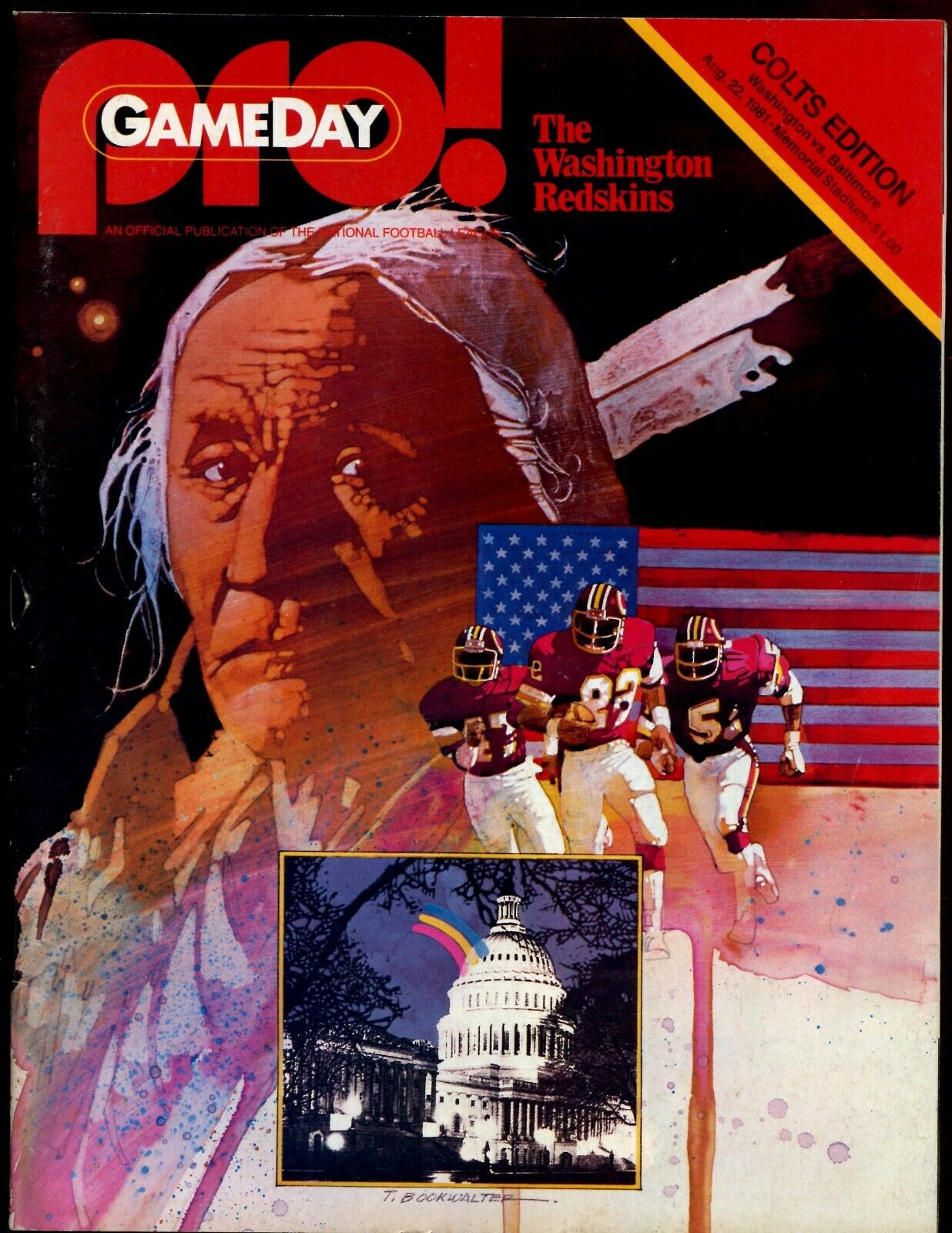 August 22 1981 NFL Football Program Washington Redskins at Baltimore Colts EXMT