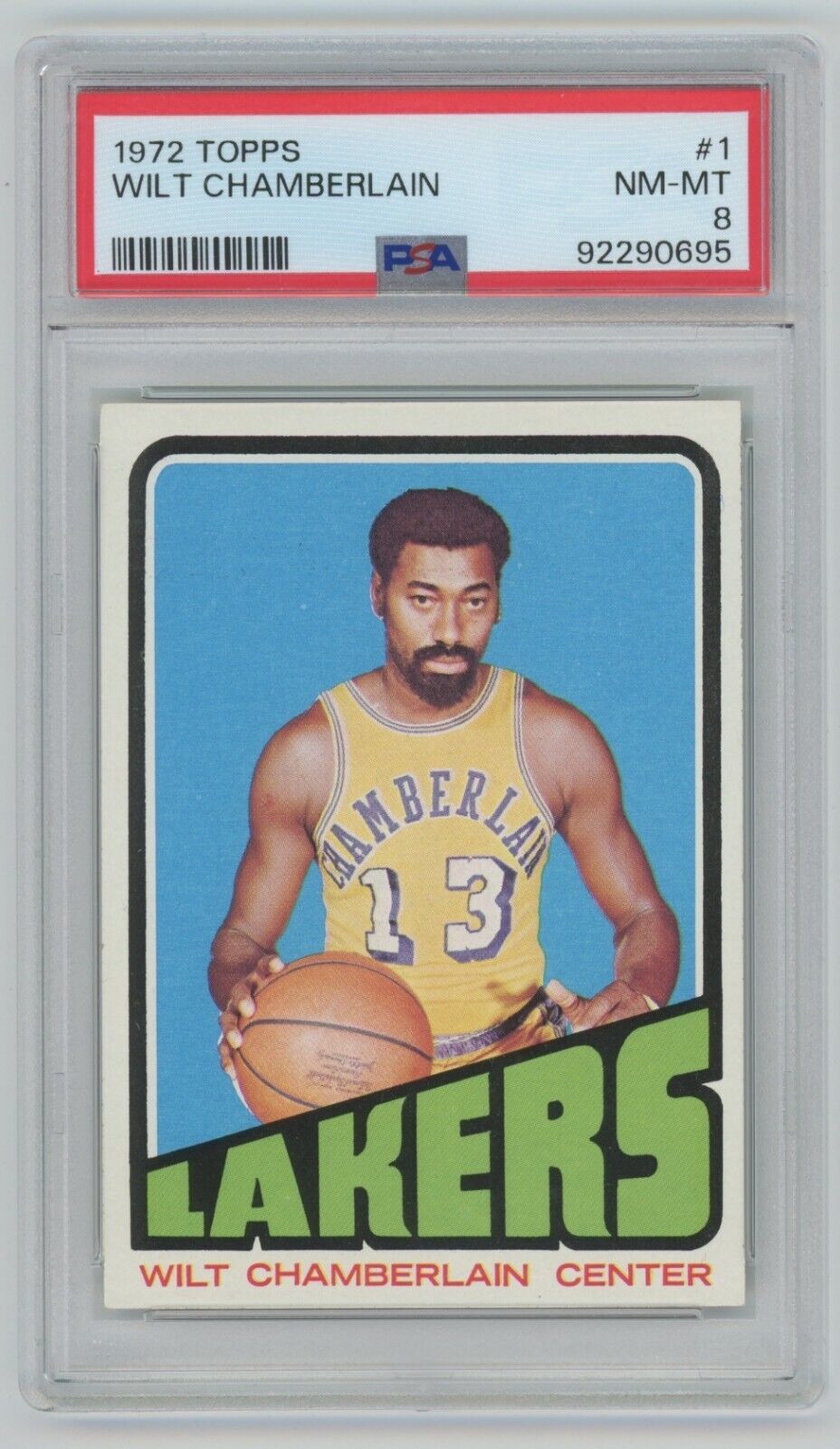 Wilt Chamberlain 1972 Topps Card #1 • PSA 8 NM-MT