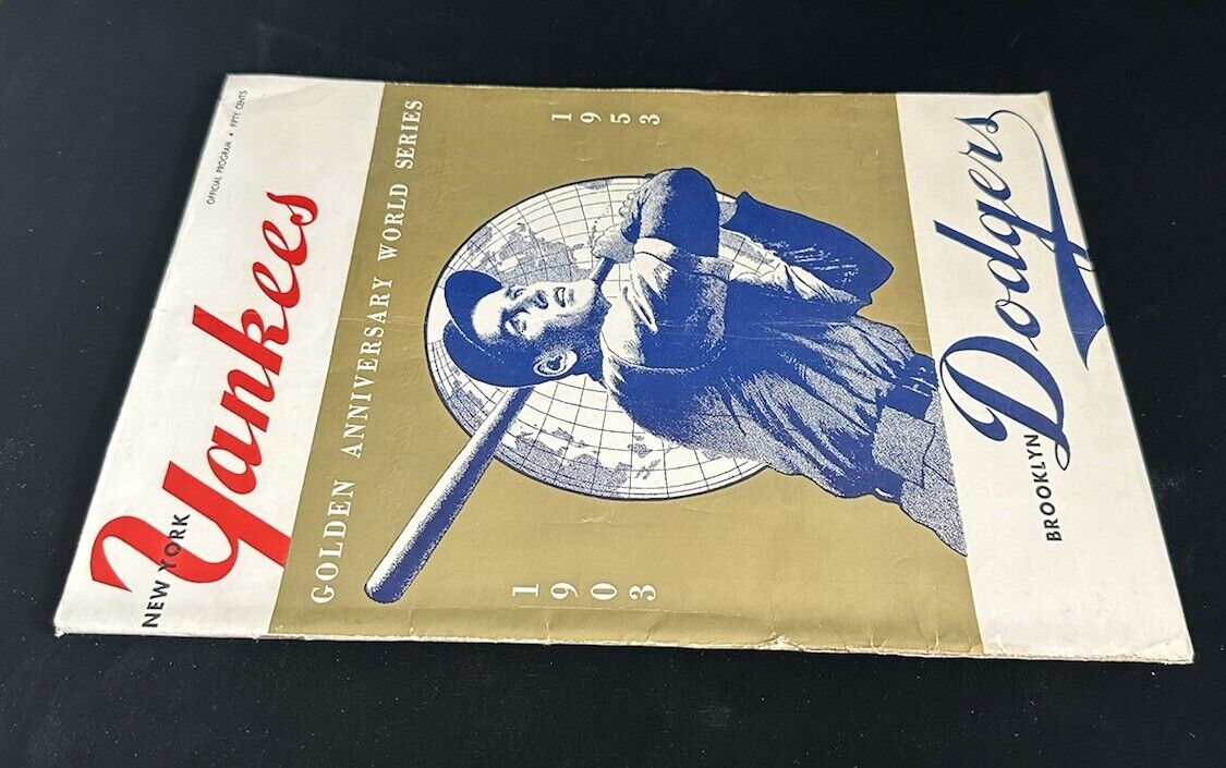 1953 NY Yankees World Series Program vs Brooklyn Dodgers - Partially Scored - EX