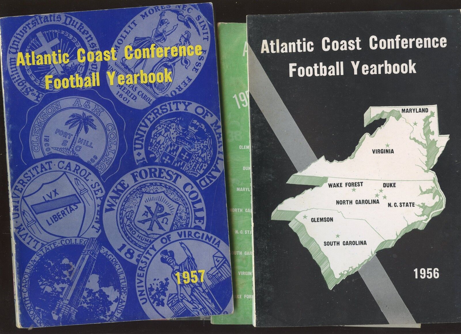 1954/1957 NCAA Football Atlantic Coast Conference Yearbooks 4 Diff VGEX/EXMT