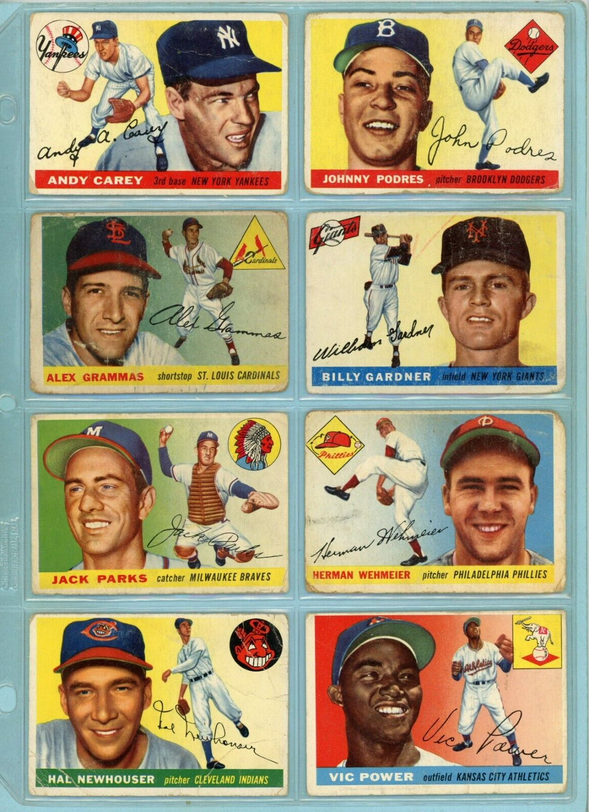 1955 Topps Starter Set Lot of 132 Different Baseball Cards Low Grade