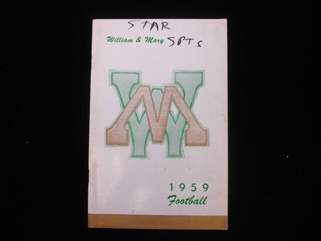 1959 College of William and Mary Indians Football Official Media Guide EX+