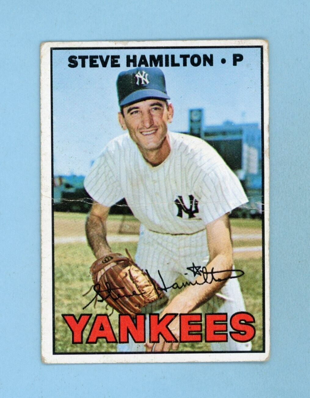 1967 Topps #567 Steve Hamilton New York Yankees Baseball Card Low Grade