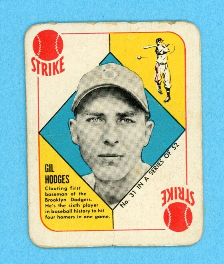 1951 Topps Red Back #31 Gil Hodges Brooklyn Dodgers Baseball Card Low Grade