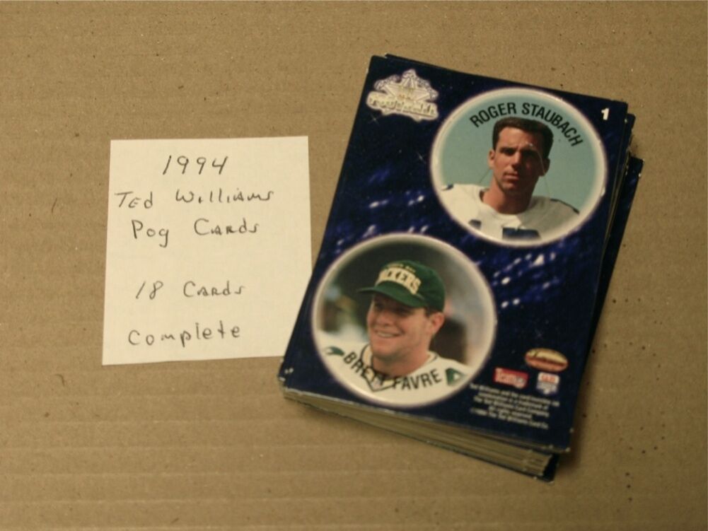 1994 Ted Williams Pog Cards Complete 18 Card Set