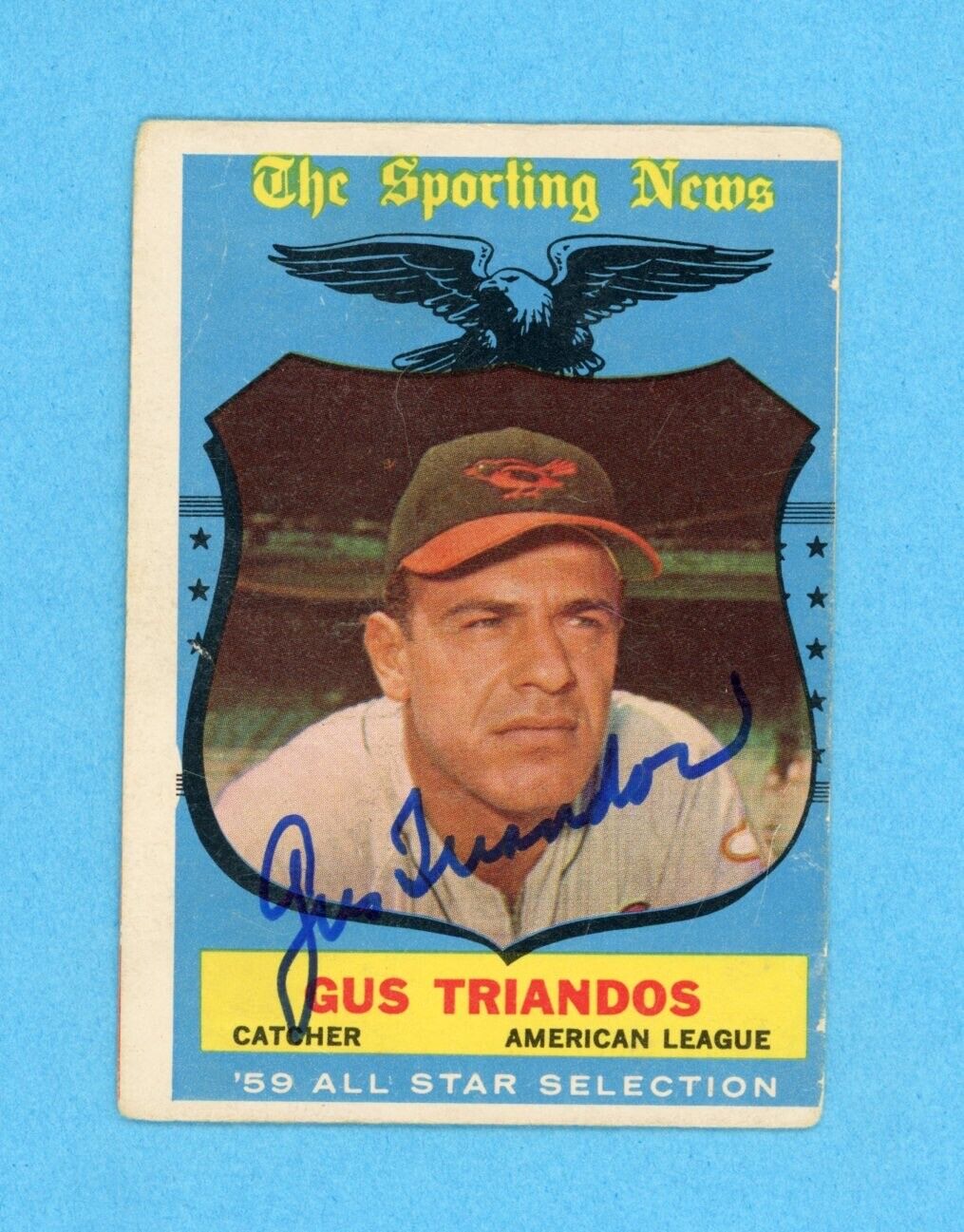 Gus Triandos Signed 1959 Topps TSN All Star Card #568 • Auto with B&E Hologram