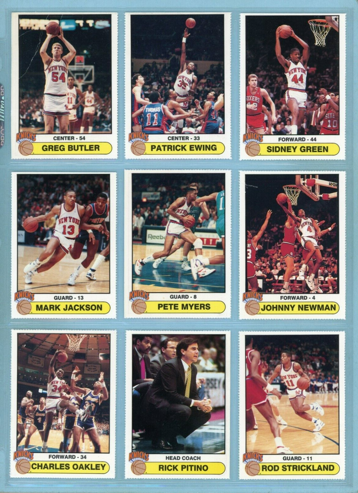 1988-89 Frito Lay New York Knicks Set of 15 Basketball Cards Mixed Grades