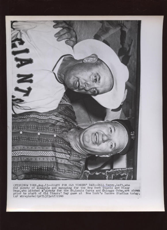 Origina 1960 Dizzy Dean & Bill Terry Wire Photo