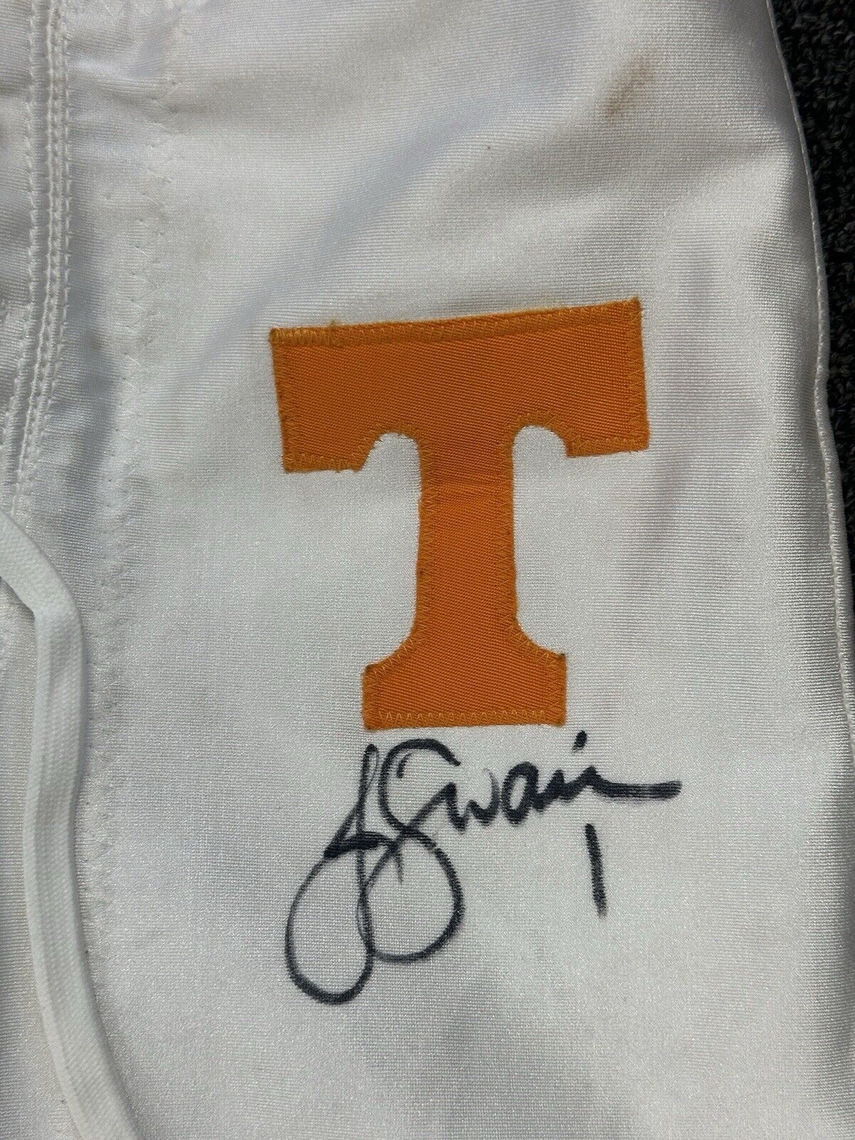 2003-06 Jayson Swain #1 Tennessee SIGNED GAME USED NCAA College Football Pants