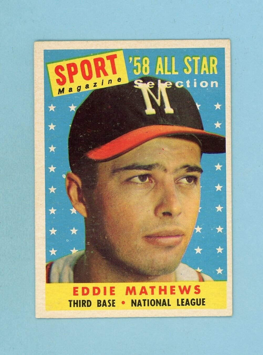 1958 Topps #480 Ed Mathews All-Star Milwaukee Braves Baseball Card EX-MT