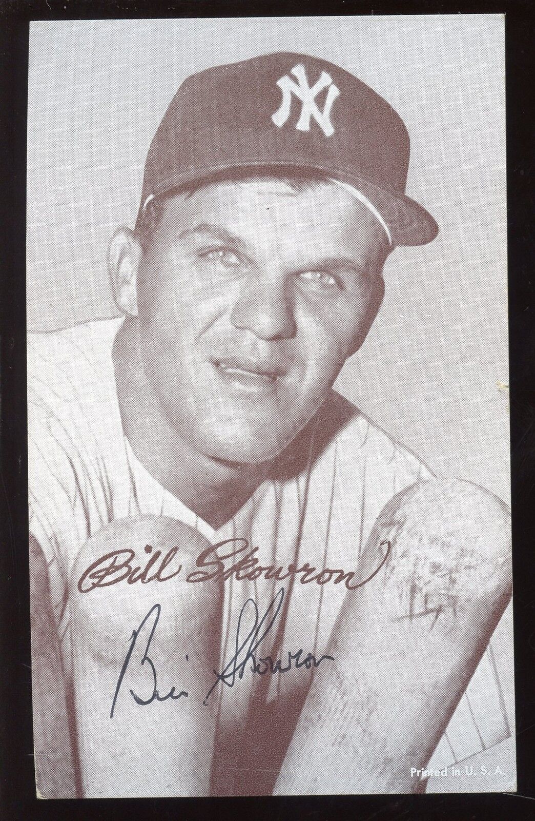 1950's Exhibit Supply Baseball Card Bill Skowron Yankees Autographed Hologram